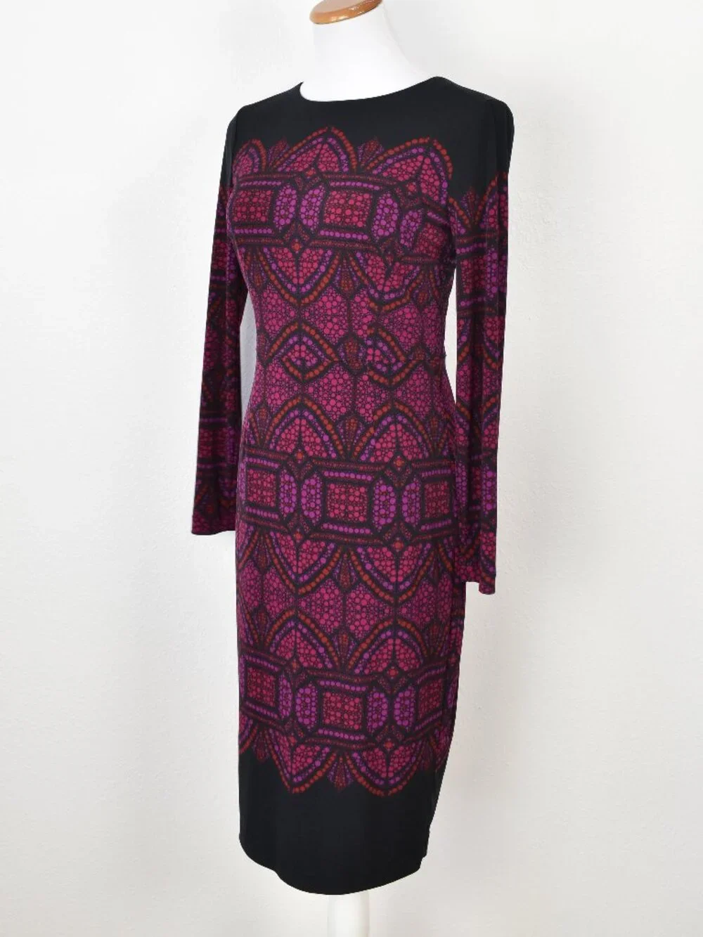 Maggy London Printed Midi Sheath Dress - 4 - Picture 3 of 8